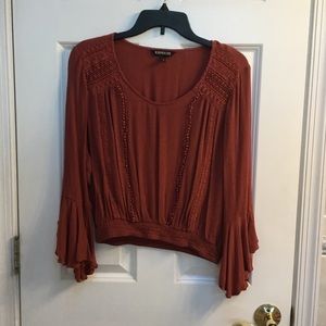 Rust long sleeve blouse